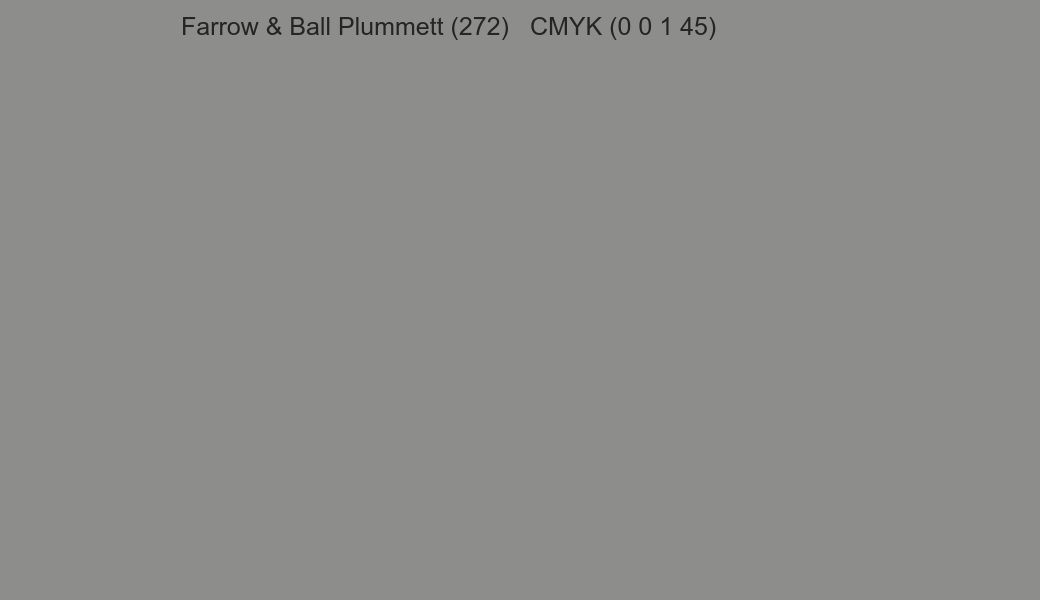 Color Farrow & Ball Plummett (272) to CMYK (0 0 1 45) converter Color Farrow & Ball Plummett (272) to CMYK (0 0 1 45) converter