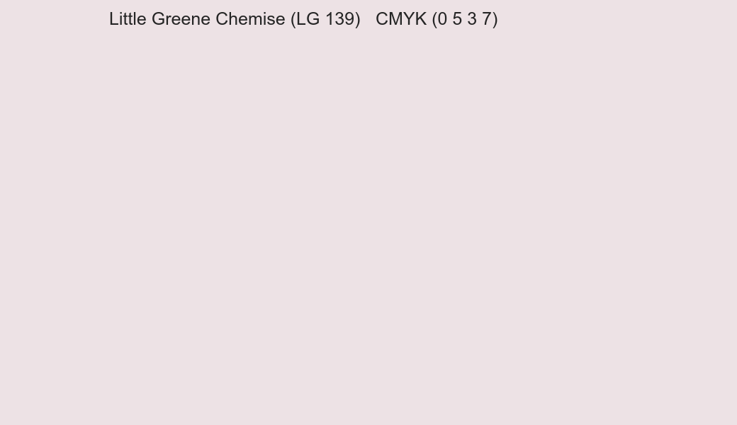 Color Little Greene Chemise (LG 139) to CMYK (0 5 3 7) converter Color Little Greene Chemise (LG 139) to CMYK (0 5 3 7) converter