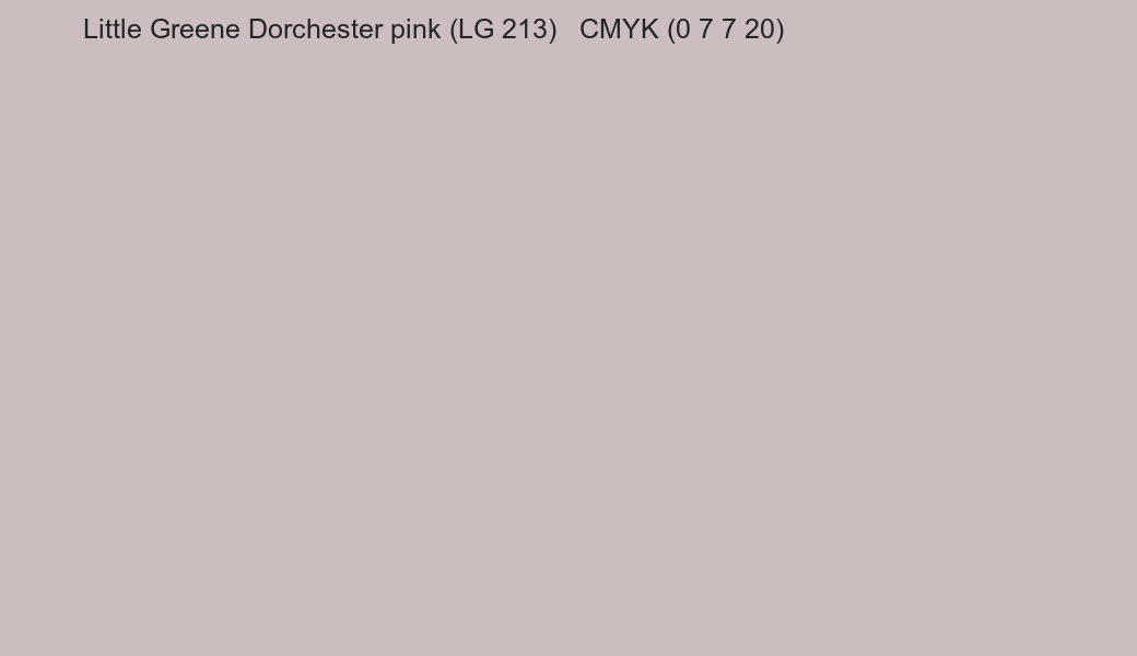 Color Little Greene Dorchester pink (LG 213) to CMYK (0 7 7 20) converter Color Little Greene Dorchester pink (LG 213) to CMYK (0 7 7 20) converter
