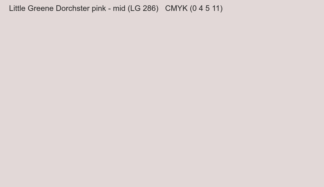 Color Little Greene Dorchster pink - mid (LG 286) to CMYK (0 4 5 11) converter Color Little Greene Dorchster pink - mid (LG 286) to CMYK (0 4 5 11) converter