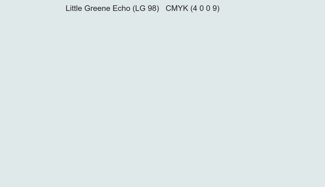 Color Little Greene Echo (LG 98) to CMYK (4 0 0 9) converter Color Little Greene Echo (LG 98) to CMYK (4 0 0 9) converter