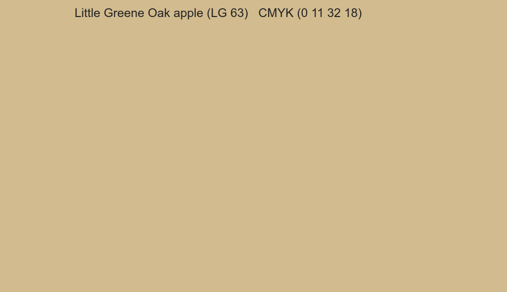 Color Little Greene Oak apple (LG 63) to CMYK (0 11 32 18) converter Color Little Greene Oak apple (LG 63) to CMYK (0 11 32 18) converter