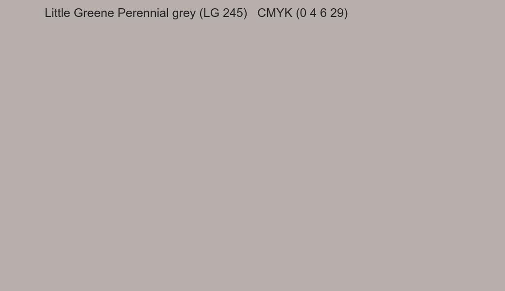 Color Little Greene Perennial grey (LG 245) to CMYK (0 4 6 29) converter Color Little Greene Perennial grey (LG 245) to CMYK (0 4 6 29) converter