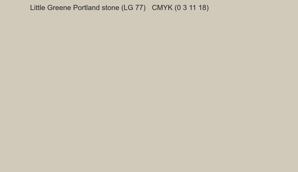 Color Little Greene Portland stone (LG 77) to CMYK (0 3 11 18) converter Color Little Greene Portland stone (LG 77) to CMYK (0 3 11 18) converter