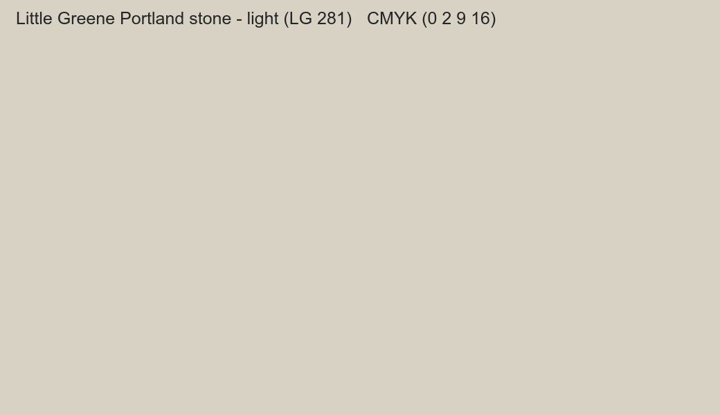 Color Little Greene Portland stone - light (LG 281) to CMYK (0 2 9 16) converter Color Little Greene Portland stone - light (LG 281) to CMYK (0 2 9 16) converter