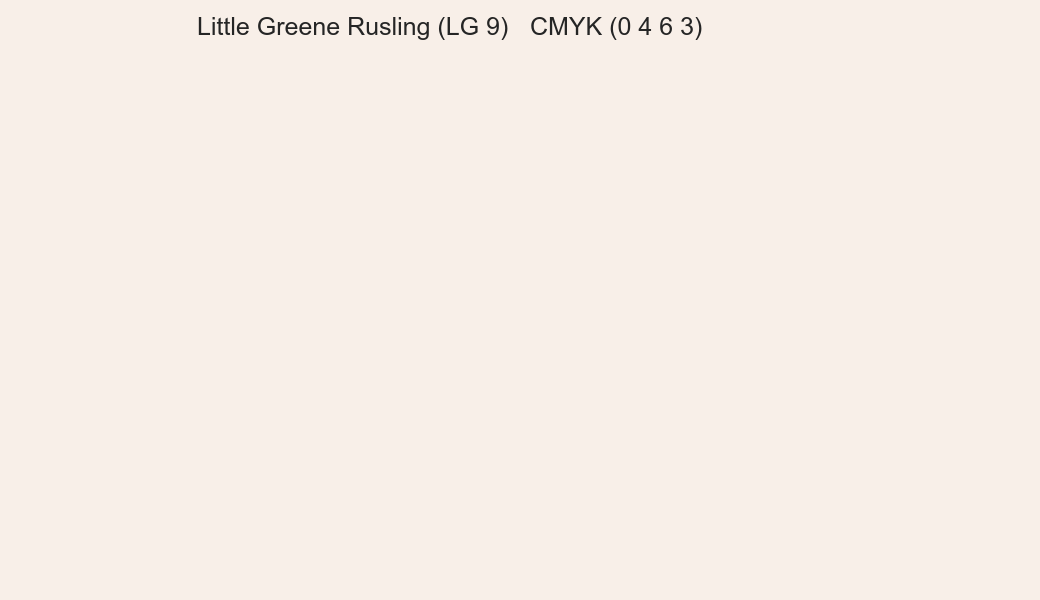 Color Little Greene Rusling (LG 9) to CMYK (0 4 6 3) converter Color Little Greene Rusling (LG 9) to CMYK (0 4 6 3) converter