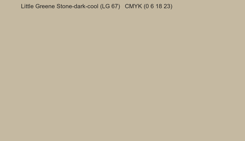 Color Little Greene Stone-dark-cool (LG 67) to CMYK (0 6 18 23) converter Color Little Greene Stone-dark-cool (LG 67) to CMYK (0 6 18 23) converter