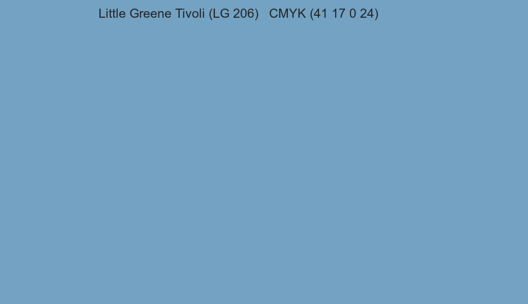 Color Little Greene Tivoli (LG 206) to CMYK (41 17 0 24) converter Color Little Greene Tivoli (LG 206) to CMYK (41 17 0 24) converter