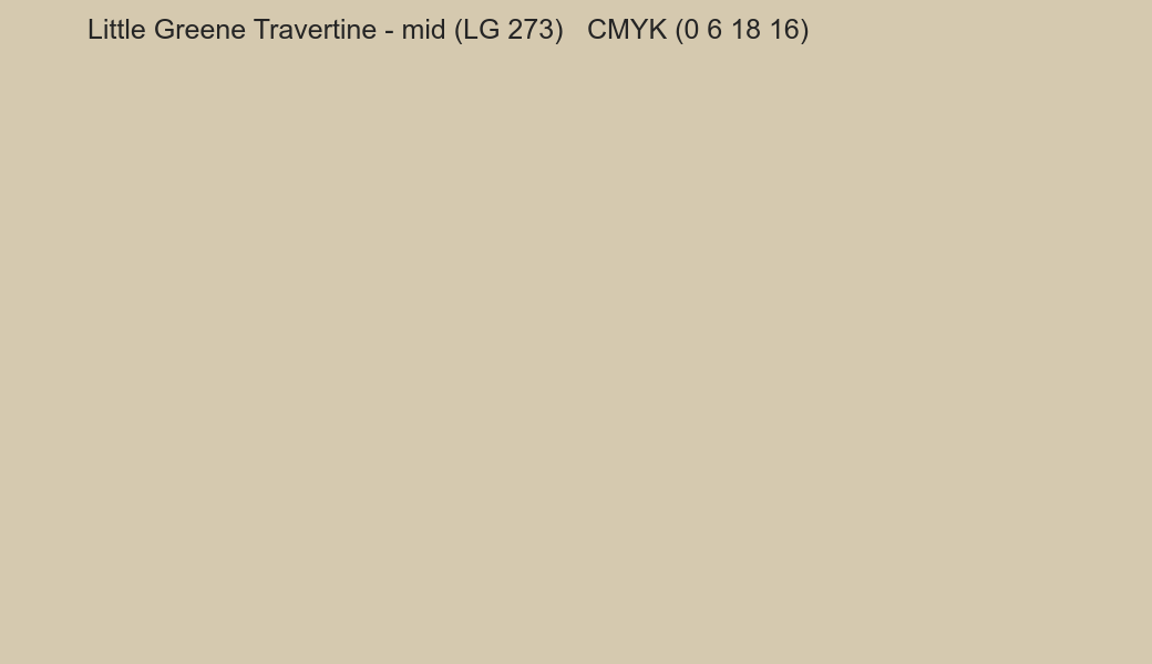 Color Little Greene Travertine - mid (LG 273) to CMYK (0 6 18 16) converter Color Little Greene Travertine - mid (LG 273) to CMYK (0 6 18 16) converter