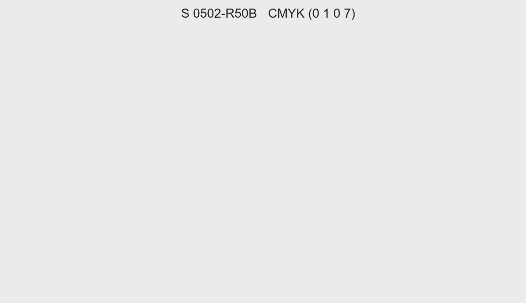 Color NCS S 0502-R50B to CMYK (0 1 0 7) converter Color NCS S 0502-R50B to CMYK (0 1 0 7) converter