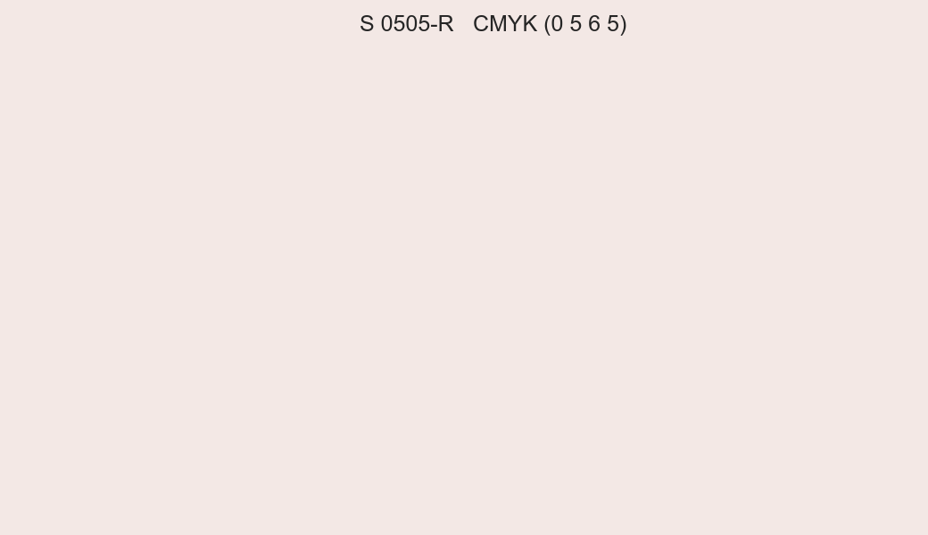 Color NCS S 0505-R to CMYK (0 5 6 5) converter Color NCS S 0505-R to CMYK (0 5 6 5) converter