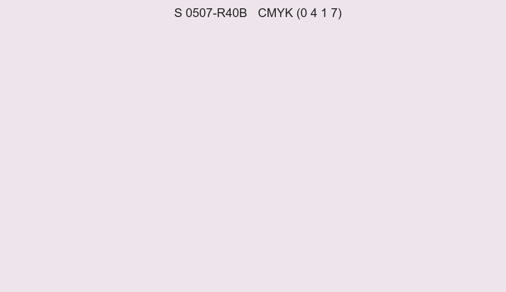 Color NCS S 0507-R40B to CMYK (0 4 1 7) converter Color NCS S 0507-R40B to CMYK (0 4 1 7) converter