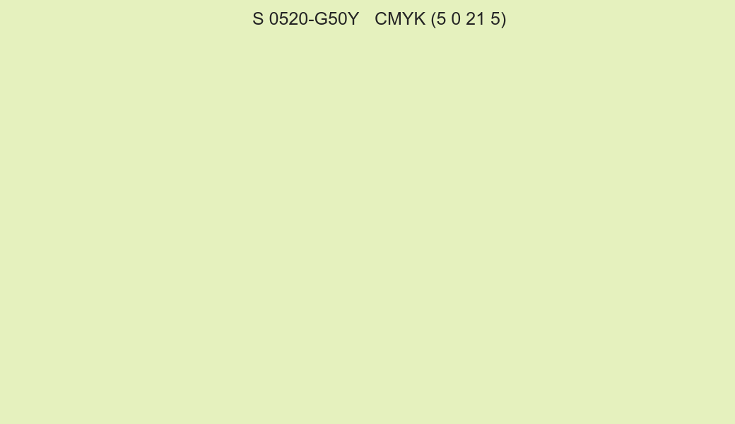 Color NCS S 0520-G50Y to CMYK (5 0 21 5) converter Color NCS S 0520-G50Y to CMYK (5 0 21 5) converter