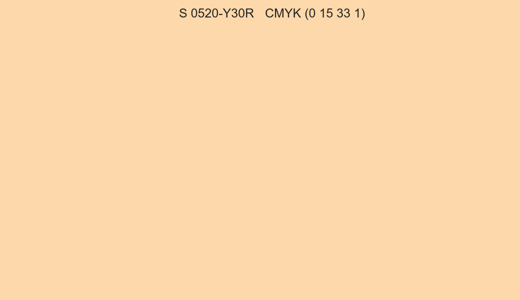 Color NCS S 0520-Y30R to CMYK (0 15 33 1) converter Color NCS S 0520-Y30R to CMYK (0 15 33 1) converter