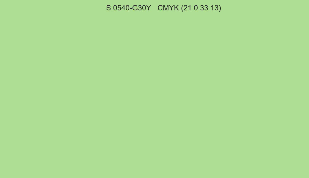 Color NCS S 0540-G30Y to CMYK (21 0 33 13) converter Color NCS S 0540-G30Y to CMYK (21 0 33 13) converter