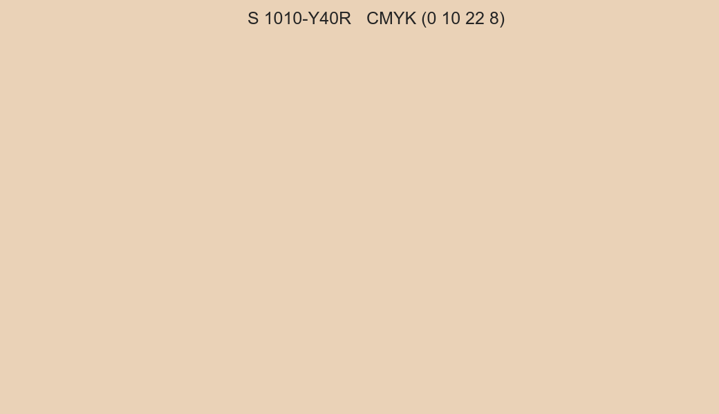 Color NCS S 1010-Y40R to CMYK (0 10 22 8) converter Color NCS S 1010-Y40R to CMYK (0 10 22 8) converter