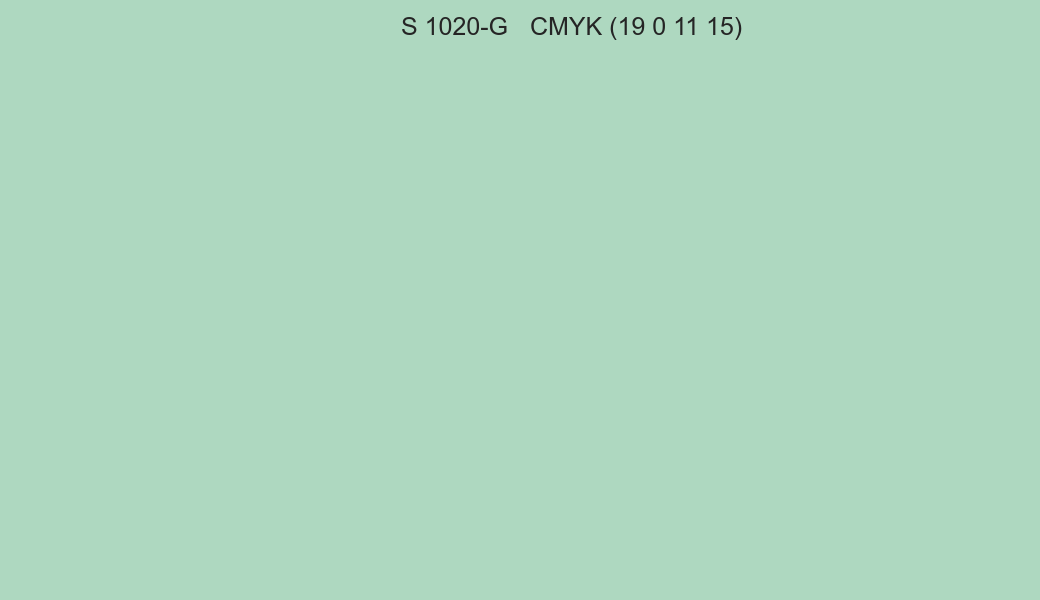 Color NCS S 1020-G to CMYK (19 0 11 15) converter Color NCS S 1020-G to CMYK (19 0 11 15) converter