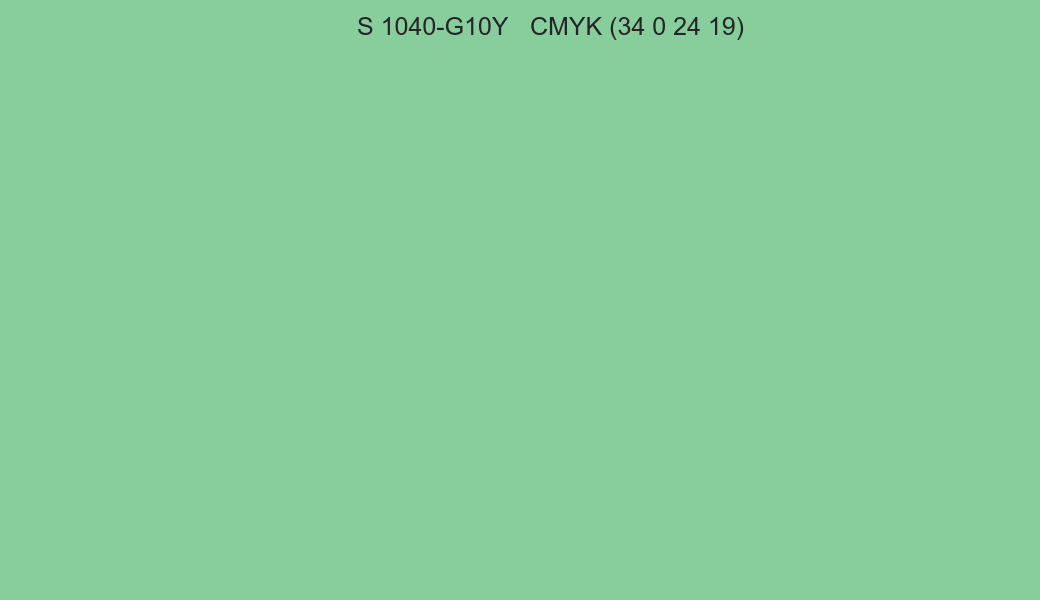Color NCS S 1040-G10Y to CMYK (34 0 24 19) converter Color NCS S 1040-G10Y to CMYK (34 0 24 19) converter