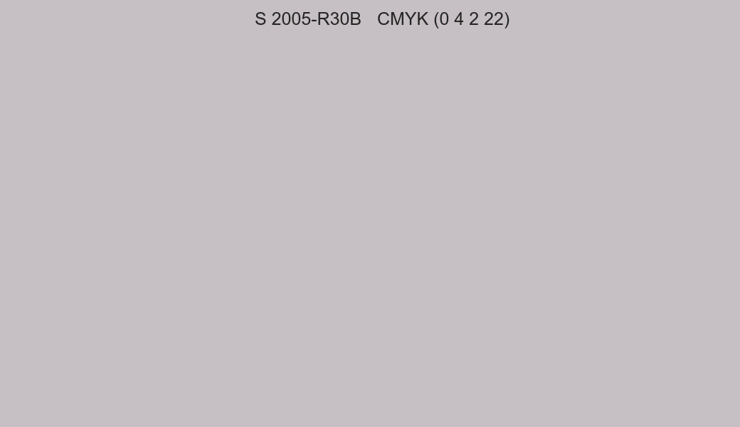 Color NCS S 2005-R30B to CMYK (0 4 2 22) converter Color NCS S 2005-R30B to CMYK (0 4 2 22) converter
