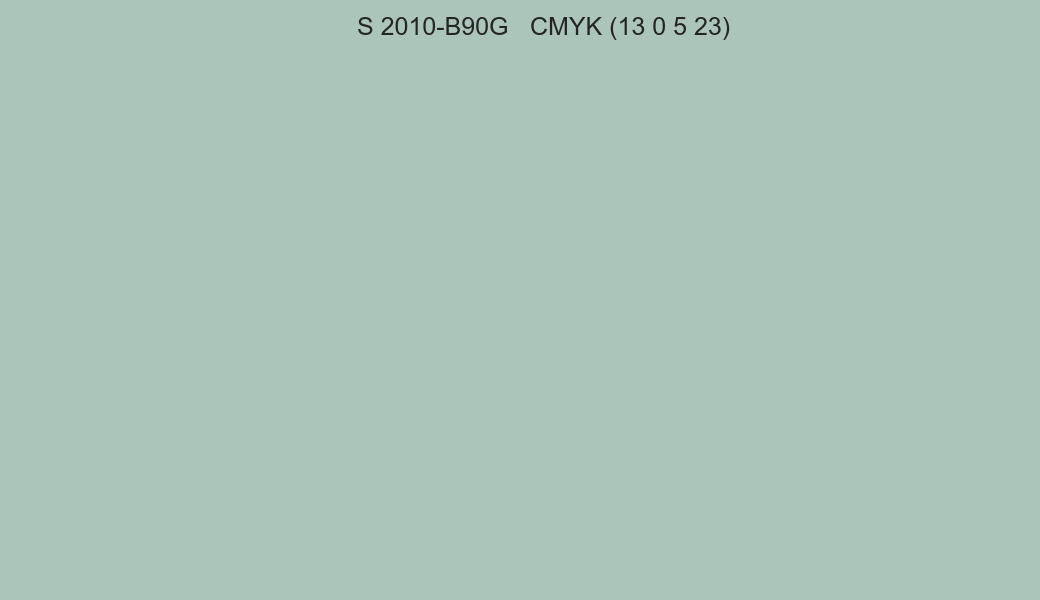 Color NCS S 2010-B90G to CMYK (13 0 5 23) converter Color NCS S 2010-B90G to CMYK (13 0 5 23) converter