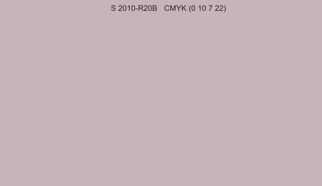 Color NCS S 2010-R20B to CMYK (0 10 7 22) converter Color NCS S 2010-R20B to CMYK (0 10 7 22) converter