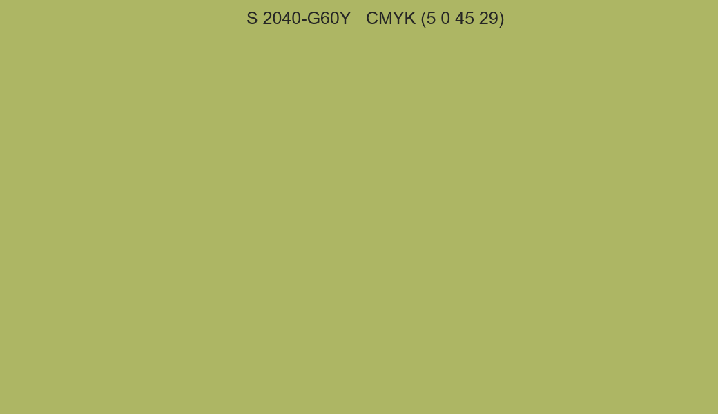 Color NCS S 2040-G60Y to CMYK (5 0 45 29) converter Color NCS S 2040-G60Y to CMYK (5 0 45 29) converter