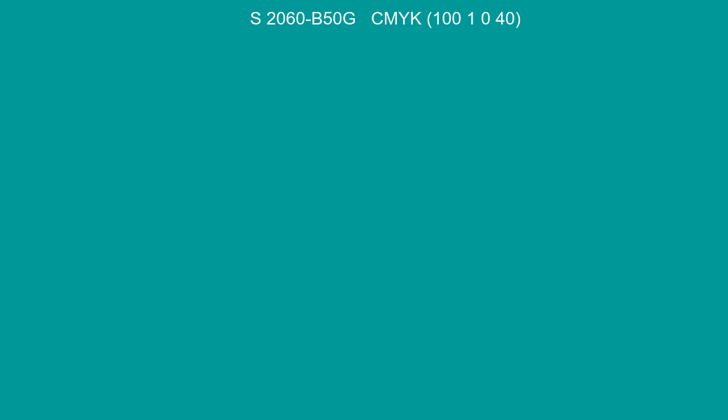 Color NCS S 2060-B50G to CMYK (100 1 0 40) converter Color NCS S 2060-B50G to CMYK (100 1 0 40) converter