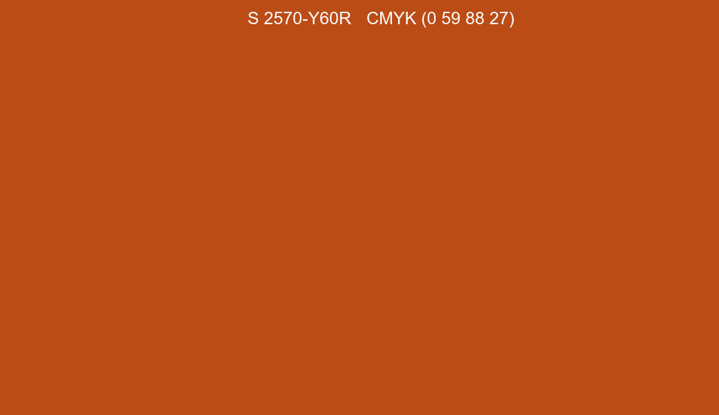 Color NCS S 2570-Y60R to CMYK (0 59 88 27) converter Color NCS S 2570-Y60R to CMYK (0 59 88 27) converter