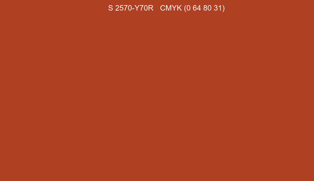 Color NCS S 2570-Y70R to CMYK (0 64 80 31) converter Color NCS S 2570-Y70R to CMYK (0 64 80 31) converter