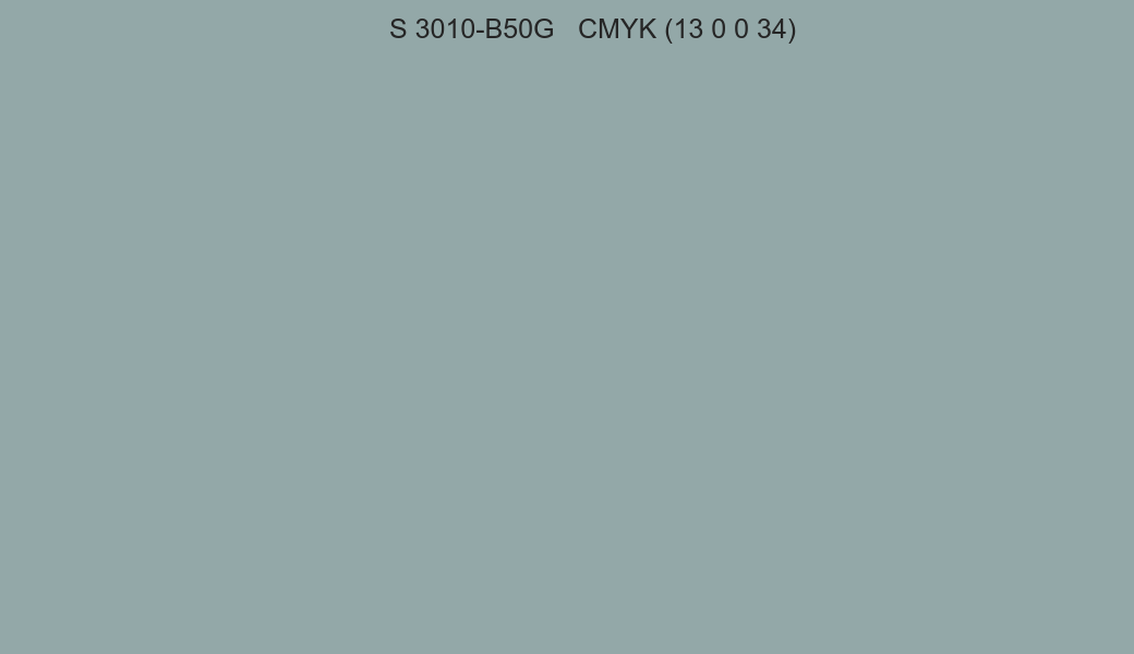 Color NCS S 3010-B50G to CMYK (13 0 0 34) converter Color NCS S 3010-B50G to CMYK (13 0 0 34) converter