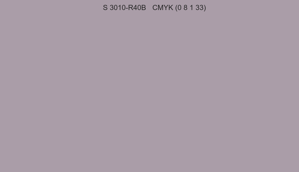 Color NCS S 3010-R40B to CMYK (0 8 1 33) converter Color NCS S 3010-R40B to CMYK (0 8 1 33) converter