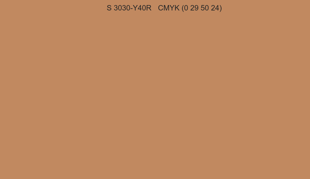 Color NCS S 3030-Y40R to CMYK (0 29 50 24) converter Color NCS S 3030-Y40R to CMYK (0 29 50 24) converter