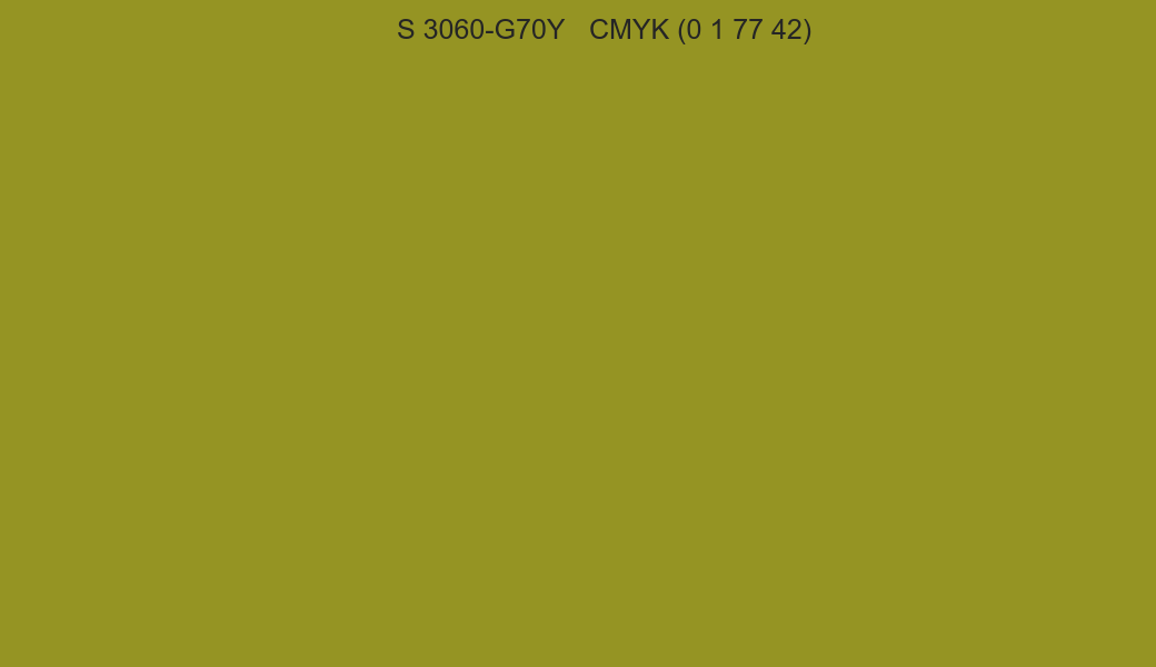 Color NCS S 3060-G70Y to CMYK (0 1 77 42) converter Color NCS S 3060-G70Y to CMYK (0 1 77 42) converter