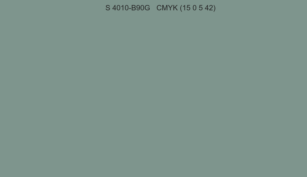 Color NCS S 4010-B90G to CMYK (15 0 5 42) converter Color NCS S 4010-B90G to CMYK (15 0 5 42) converter