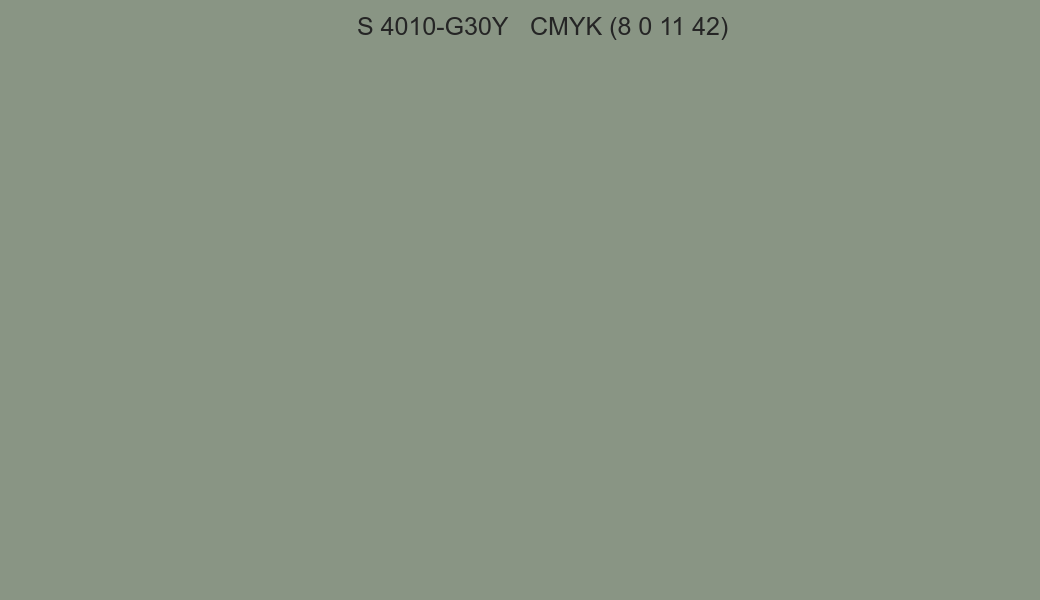 Color NCS S 4010-G30Y to CMYK (8 0 11 42) converter Color NCS S 4010-G30Y to CMYK (8 0 11 42) converter