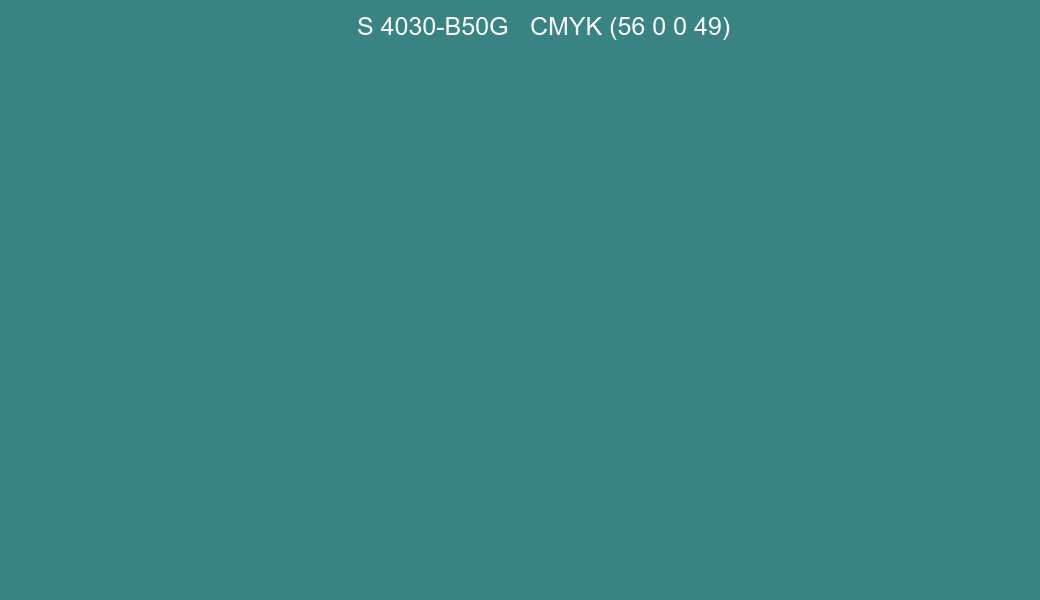 Color NCS S 4030-B50G to CMYK (56 0 0 49) converter Color NCS S 4030-B50G to CMYK (56 0 0 49) converter