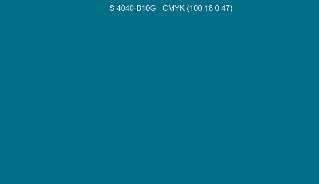 Color NCS S 4040-B10G to CMYK (100 18 0 47) converter Color NCS S 4040-B10G to CMYK (100 18 0 47) converter