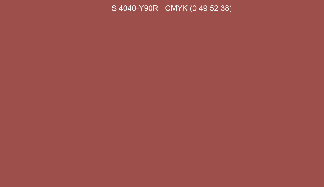 Color NCS S 4040-Y90R to CMYK (0 49 52 38) converter Color NCS S 4040-Y90R to CMYK (0 49 52 38) converter