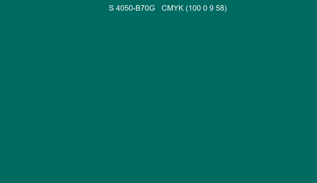 Color NCS S 4050-B70G to CMYK (100 0 9 58) converter Color NCS S 4050-B70G to CMYK (100 0 9 58) converter