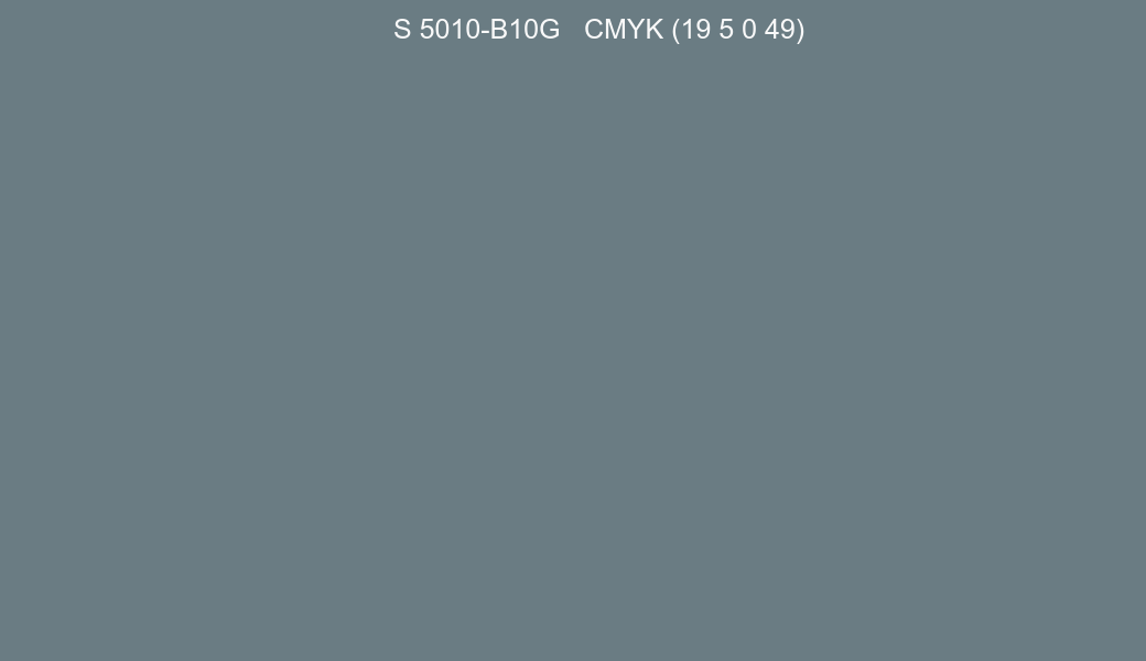 Color NCS S 5010-B10G to CMYK (19 5 0 49) converter Color NCS S 5010-B10G to CMYK (19 5 0 49) converter