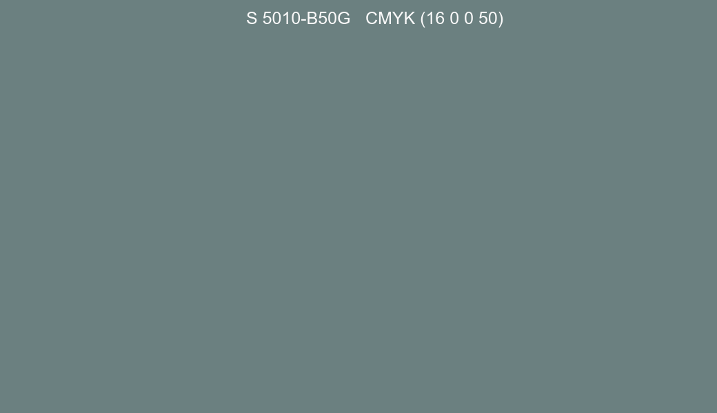 Color NCS S 5010-B50G to CMYK (16 0 0 50) converter Color NCS S 5010-B50G to CMYK (16 0 0 50) converter