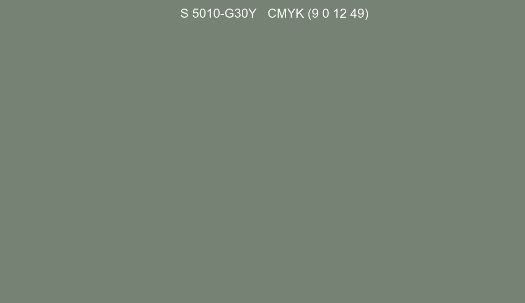 Color NCS S 5010-G30Y to CMYK (9 0 12 49) converter Color NCS S 5010-G30Y to CMYK (9 0 12 49) converter