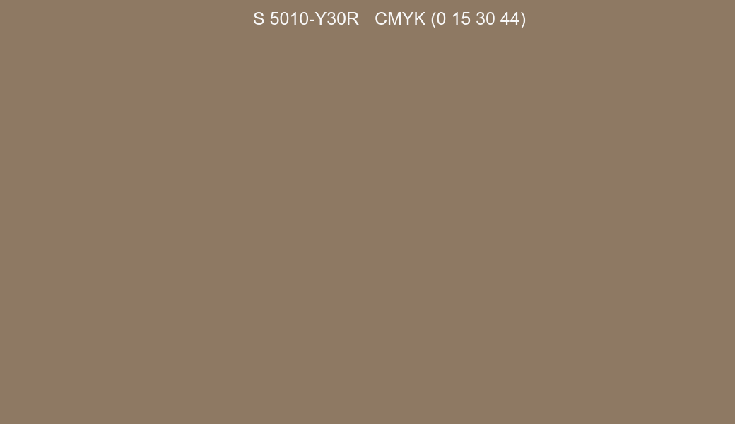 Color NCS S 5010-Y30R to CMYK (0 15 30 44) converter Color NCS S 5010-Y30R to CMYK (0 15 30 44) converter
