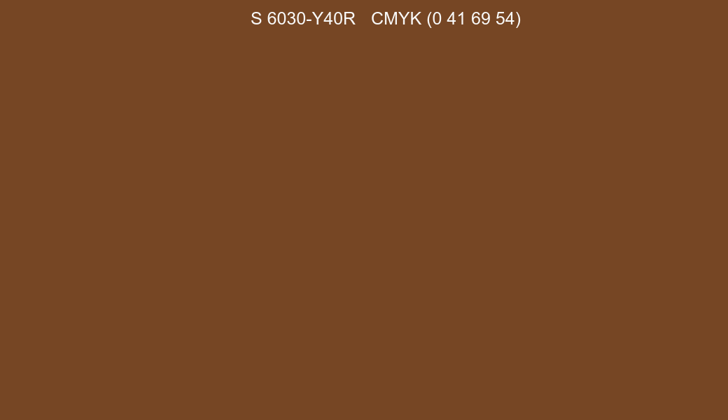 Color NCS S 6030-Y40R to CMYK (0 41 69 54) converter Color NCS S 6030-Y40R to CMYK (0 41 69 54) converter