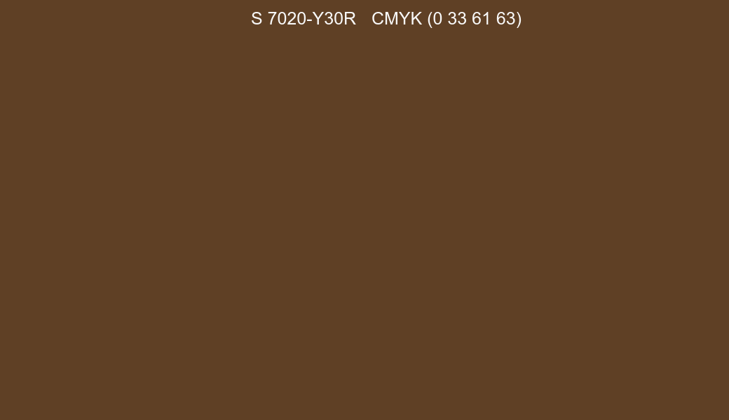 Color NCS S 7020-Y30R to CMYK (0 33 61 63) converter Color NCS S 7020-Y30R to CMYK (0 33 61 63) converter