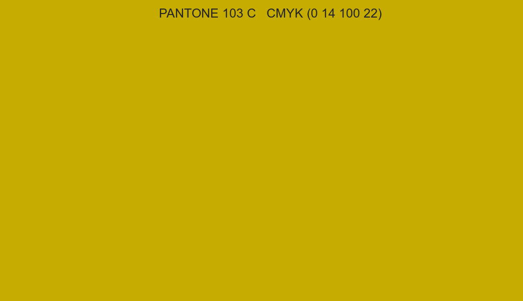 Color PANTONE 103 C to CMYK (0 14 100 22) converter