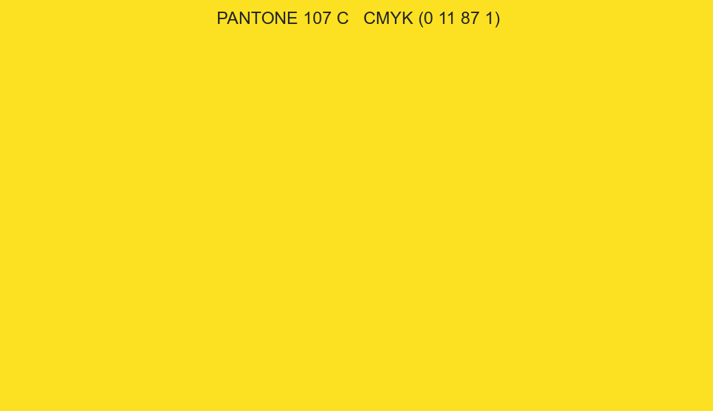 Color PANTONE 107 C to CMYK (0 11 87 1) converter