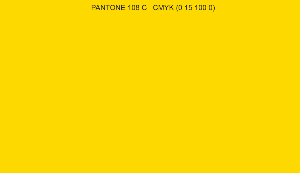 Color PANTONE 108 C to CMYK (0 15 100 0) converter