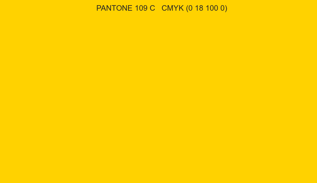 Color PANTONE 109 C to CMYK (0 18 100 0) converter