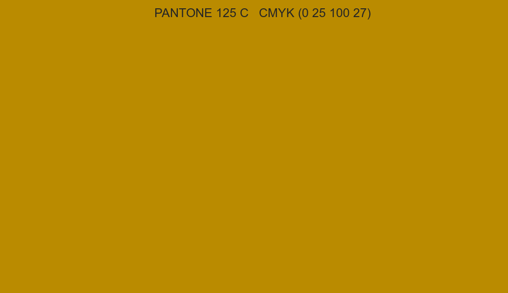 Color PANTONE 125 C to CMYK (0 25 100 27) converter